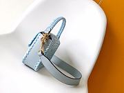 Fendi Baguette Light Blue Leather Interlaced Fiber Bag 27x15x6cm - 6