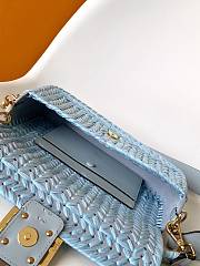 Fendi Baguette Light Blue Leather Interlaced Fiber Bag 27x15x6cm - 3