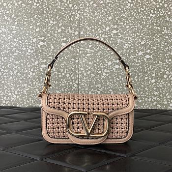 Valentino Alltime Foldover Top Shoulder Bag Pink 19x10.5x5cm