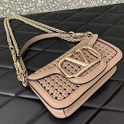 Valentino Alltime Foldover Top Shoulder Bag Pink 19x10.5x5cm - 5