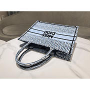 Dior Medium Book Tote Pale Blue Black Allover 36 x 27.5 x 16.5 cm - 6