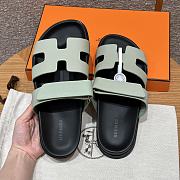 Hermes Paris Chypre Green Sandals - 1