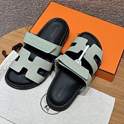 Hermes Paris Chypre Green Sandals - 3