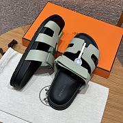 Hermes Paris Chypre Green Sandals - 2