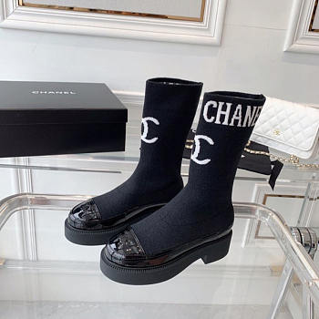 Chanel Short Boots Black