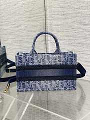 Dior Mini Book Tote Blue Denim Oblique Jacquard 21.5x13x7.5cm - 6