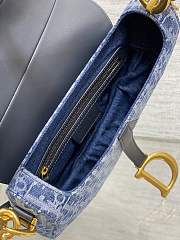 Dior Saddle Bag Strap Blue Denim Oblique 25.5 x 20 x 6.5 cm - 2