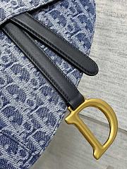 Dior Saddle Bag Strap Blue Denim Oblique 25.5 x 20 x 6.5 cm - 4