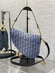 Dior Saddle Bag Strap Blue Denim Oblique 25.5 x 20 x 6.5 cm - 6