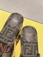 Fendi Brown Sunshine Fabric Slides - 5