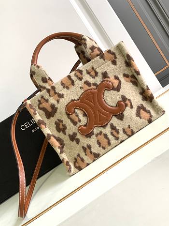 Celine Small Cabas Thais Leopard Calfskin 25.5 x 18.5 x 12 cm