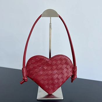 Bottega Veneta Mini Solstice Heart Dark Red 22x18x2cm