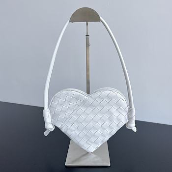 Bottega Veneta Mini Solstice Heart White 22x18x2cm