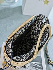 Dior Hat Basket Bag Natural Wicker Blue 35 x 20.5 x 11 cm - 6