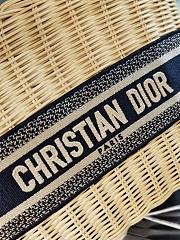 Dior Hat Basket Bag Natural Wicker Blue 35 x 20.5 x 11 cm - 2