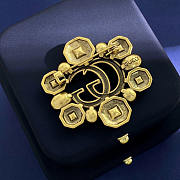 Gucci GG brootch Brooch With Crystal Aging Gold - 4
