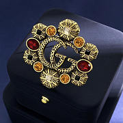 Gucci GG brootch Brooch With Crystal Aging Gold - 3
