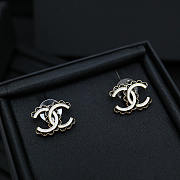 Chanel CC Earrings Black and White - 1