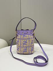 Fendi Mon Tresor Raffia Mini Bag Purple 18x12x10cm - 6