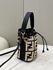 Fendi Mon Tresor Raffia Mini Bag Black 18x12x10cm - 2