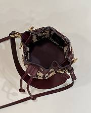 Fendi Mon Tresor Raffia Mini Bag Red Wine 18x12x10cm - 6