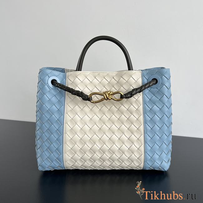 Bottega Veneta Medium Andiamo White Blue 32x25x11cm - 1