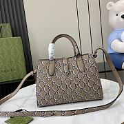 Gucci Small Tote Bag Shadow Taupe Leather 24x17.5x8.5cm - 5