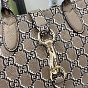 Gucci Small Tote Bag Shadow Taupe Leather 24x17.5x8.5cm - 2
