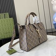 Gucci Small Tote Bag Shadow Taupe Leather 24x17.5x8.5cm - 3
