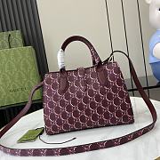 Gucci Small Tote Bag Shadow Red Leather 24x17.5x8.5cm - 4