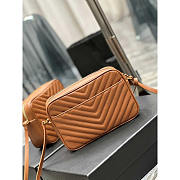 YSL Calfskin Monogram Lou Camera Bag Cinnamon 23x16x6cm - 5