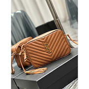 YSL Calfskin Monogram Lou Camera Bag Cinnamon 23x16x6cm - 4