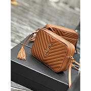 YSL Calfskin Monogram Lou Camera Bag Cinnamon 23x16x6cm - 2