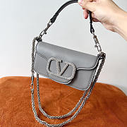 Valentino Small Shoulder Bag With Jewel Grey Logo 20x11x5cm - 6