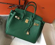 Hermes Birkin 25 Bag Green Togo Gold 25cm - 3