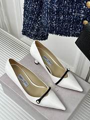 Jimmy Choo White Rosalia 65 Patent Leather Pumps Heel - 3