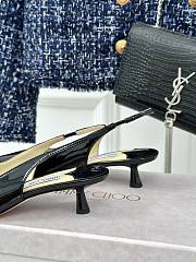 Jimmy Choo Amita Glitter Slingback Black Ballerina Pumps 4.5cm - 4