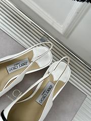 Jimmy Choo Amita Glitter Slingback White Ballerina Pumps 4.5cm - 2