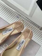 Jimmy Choo Amita Glitter Slingback Beige Ballerina Pumps 4.5cm - 4