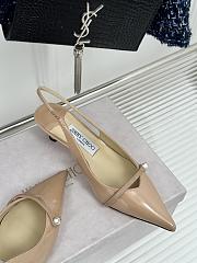 Jimmy Choo Amita Glitter Slingback Beige Ballerina Pumps 4.5cm - 3