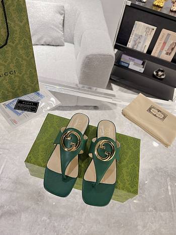 Gucci Green Blondie Leather Sandal