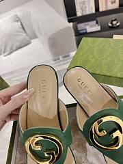 Gucci Green Blondie Leather Sandal - 5