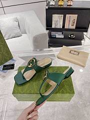 Gucci Green Blondie Leather Sandal - 3