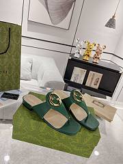 Gucci Green Blondie Leather Sandal - 2