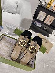 Gucci Black Ebony Blondie Leather Sandal - 5