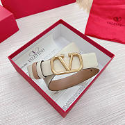 Valentino VLogo Signature Reversible Belt Calfskin Leather Belt 4cm - 3