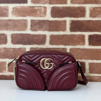 Gucci GG Marmont Small Shoulder Bag Red 24.5x15x9cm