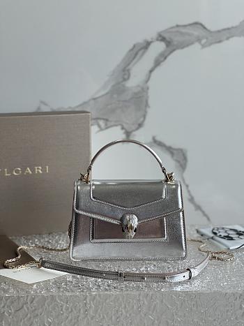 Bvlgari Serpenti Forever Top Handle Silver 19x11x6cm