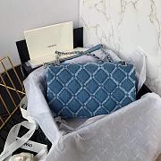 Chanel Flap Bag Denim Silver 25cm - 5