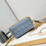 Dior Small Caro Bag Blue Gold 21x13x8cm - 4